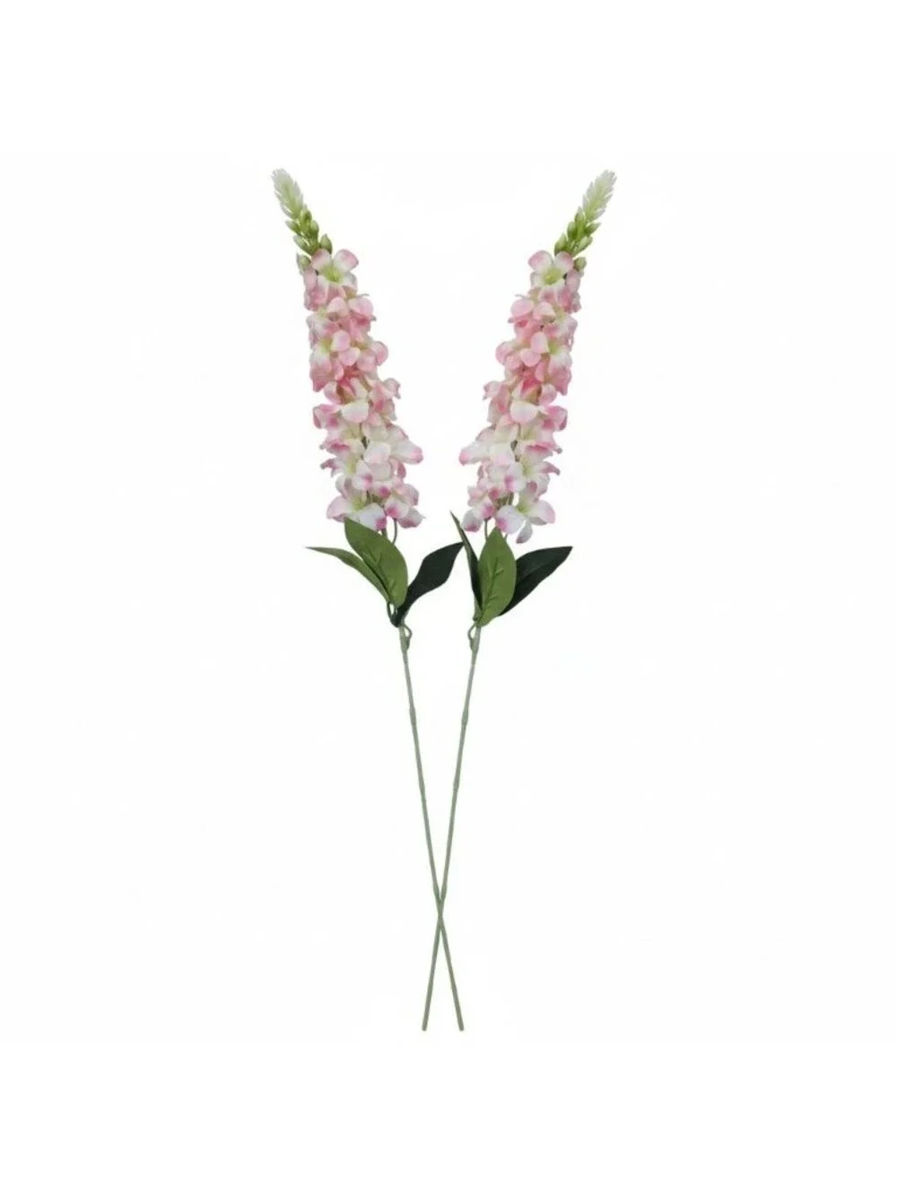 Artificial Pink White Snapdragon Stems Set of 2 Tall Faux Flowers Centerpiece